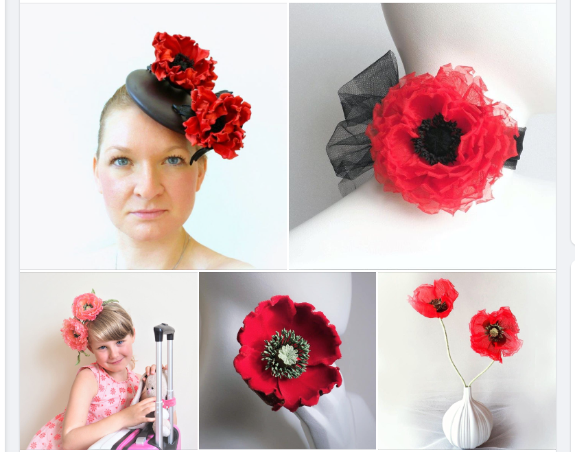 how to make a fabric poppy collage