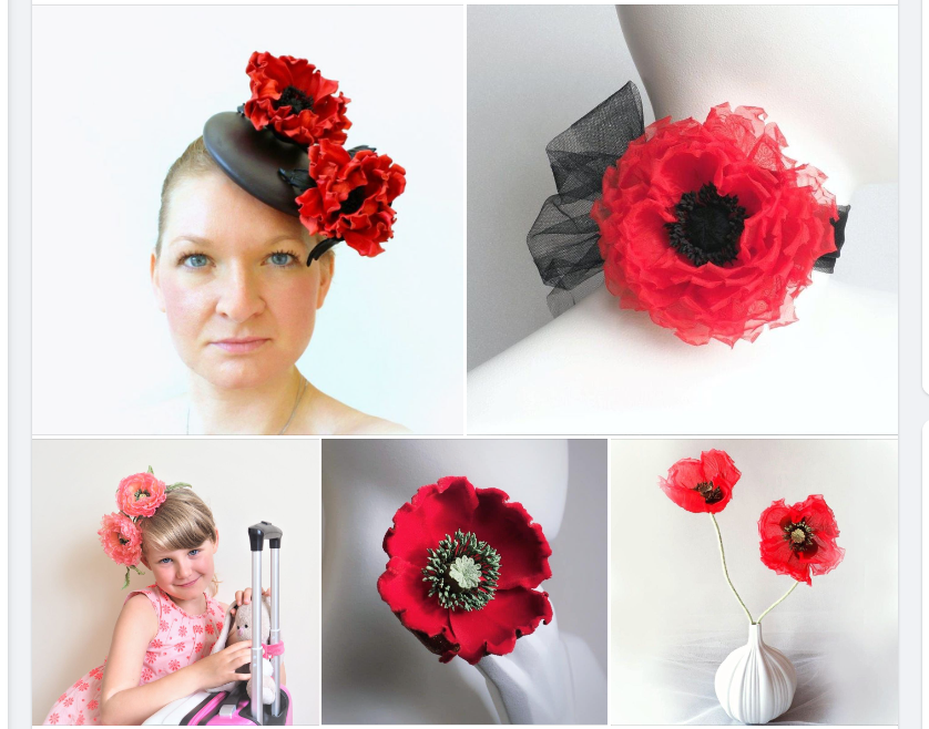 handmade poppy - PresentPerfect Creations  ART FLOWERS - Translating  Nature into Fashion