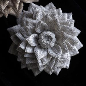 Metallic cotton Dahlia brooch