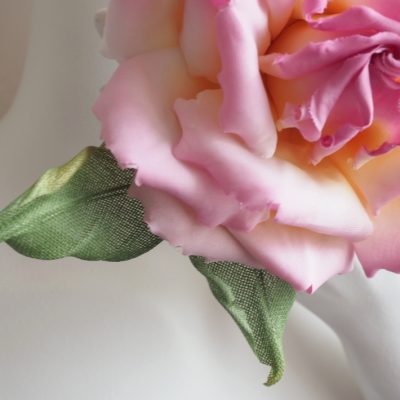Hand dyed cotton Garden Rose corsage