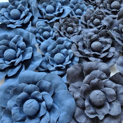 CUSTOM: Denim flowers