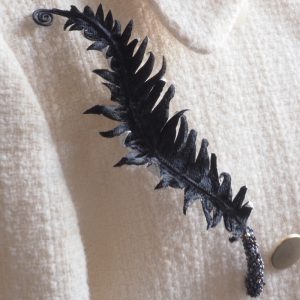 black velvet fern brooch