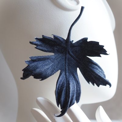 Denim Maple Leaf brooch