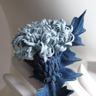 Denim Thistle Brooch