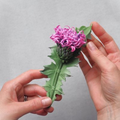 Silk and Velvet Thistle Brooch