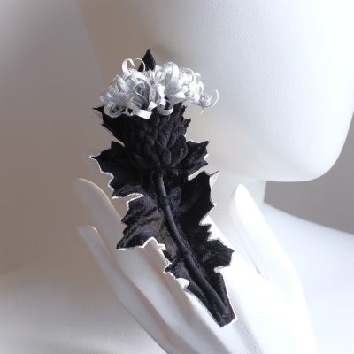 BLACK VELVETEEN THISTLE corsage