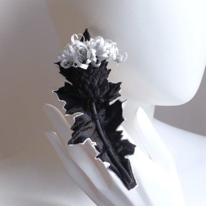 BLACK VELVETEEN THISTLE corsage