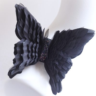 black silk velvet butterfly