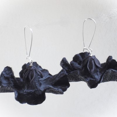 Black Velvet Petunia Earrings