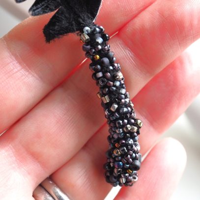 black velveteen fern corsage detail 800