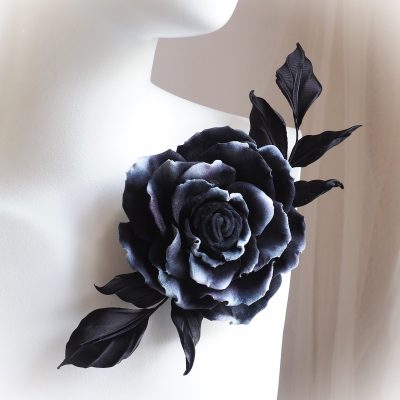 black vevet rose corsage