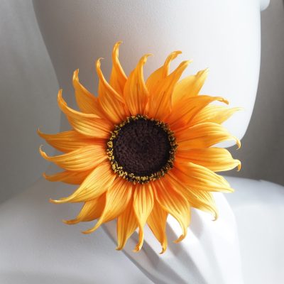 Silk Sunflower brooch