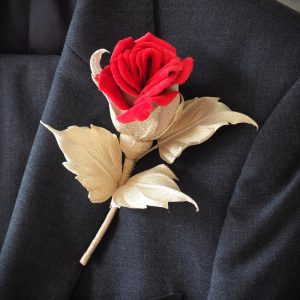 winter kiss velvet rosebud buttonhole