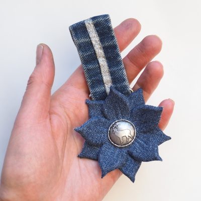 Denim Flower Medal