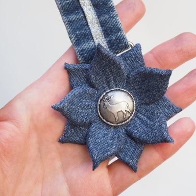 Denim Flower Medal