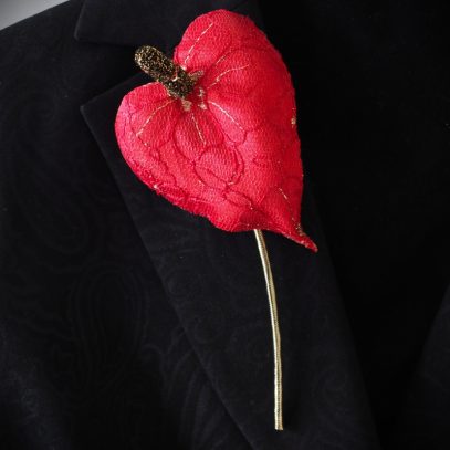 red anthurium corsage 800