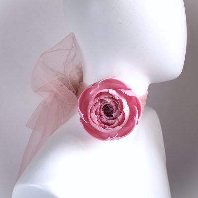 silk sweetie rose choker blush pink