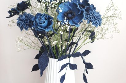 denim wedding flowers