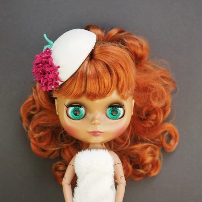 blythe doll leather hat hydrangea