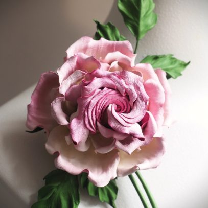 hand dyed leather rose brooch detail 800