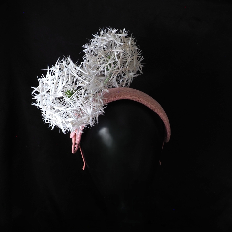 feather dandelion clock headpiece front